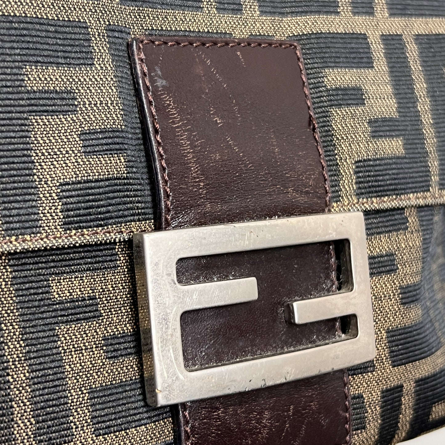 Fendi Zucca Canvas Shoulder Bag