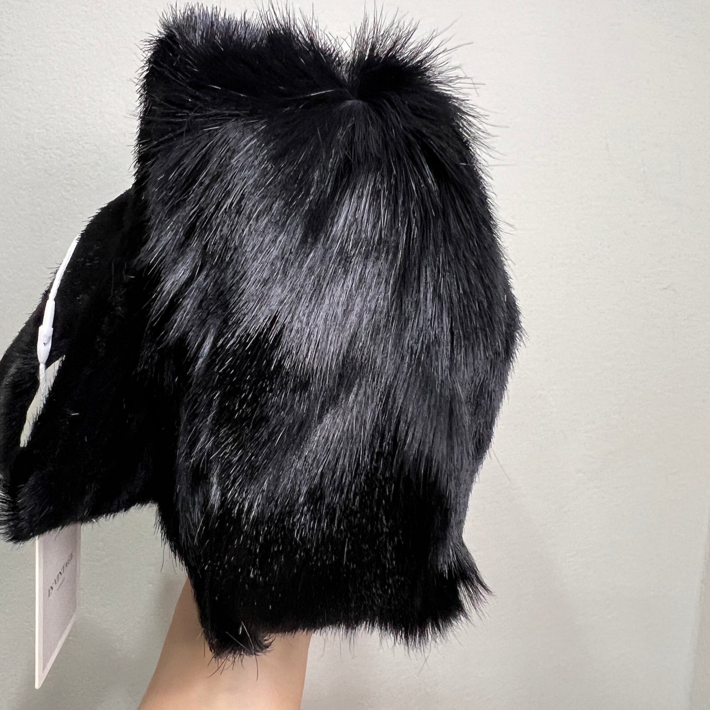FENDI Baguette Black Faux Fur Shoulder Bag