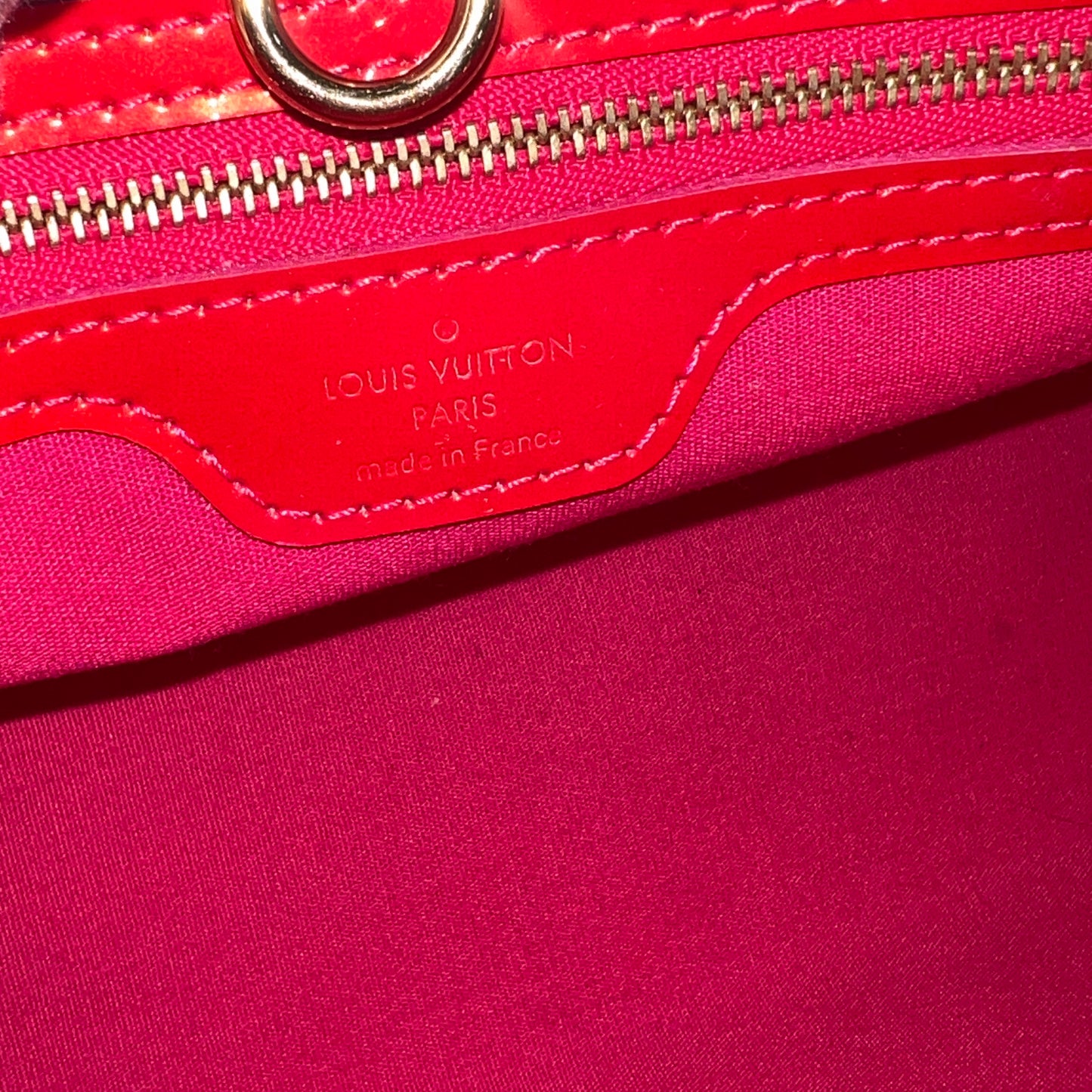 LOUIS VUITTON Patent Wilshire Monogram Vernis PM Red Leather