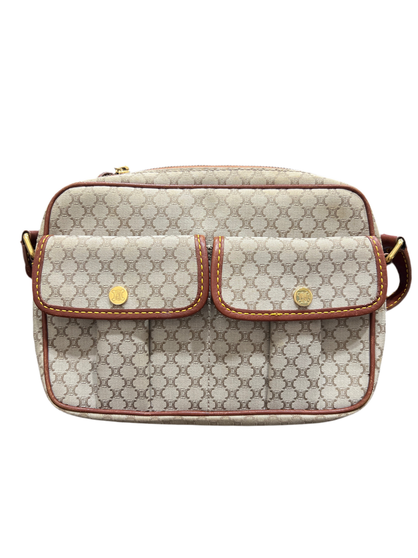 CELINE Macadam Canvas Shoulder Bag