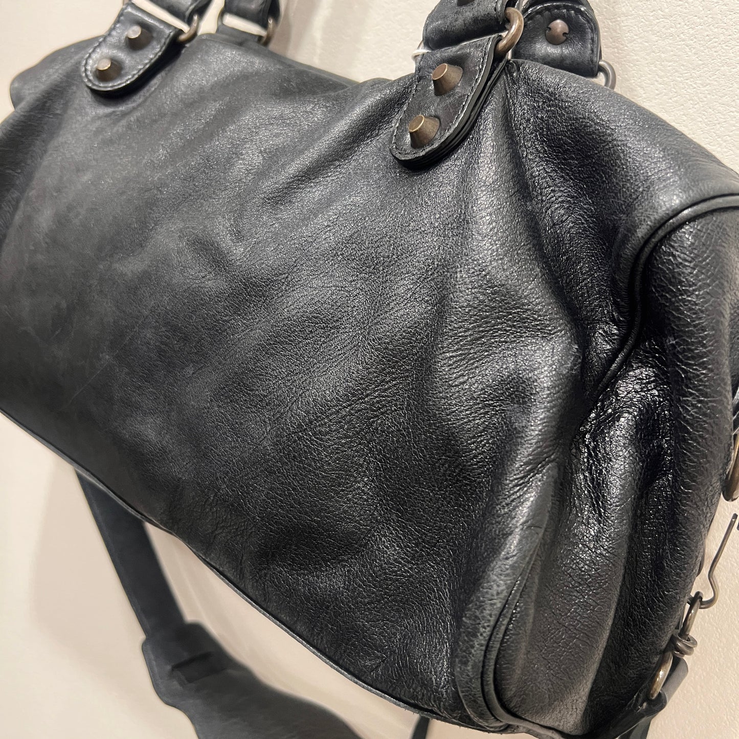 BALENCIAGA Black Twiggy Leather Satchel