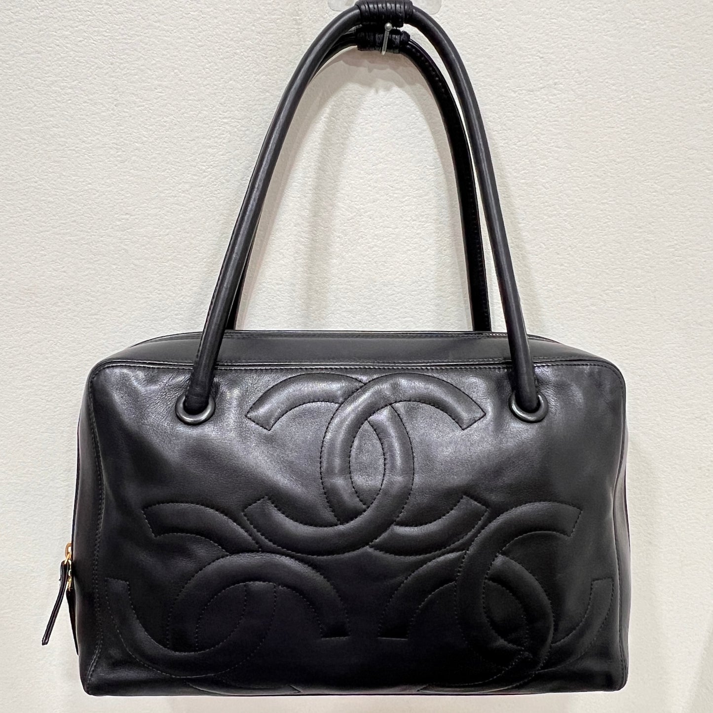 CHANEL Triple CC Bowling Black Handbag
