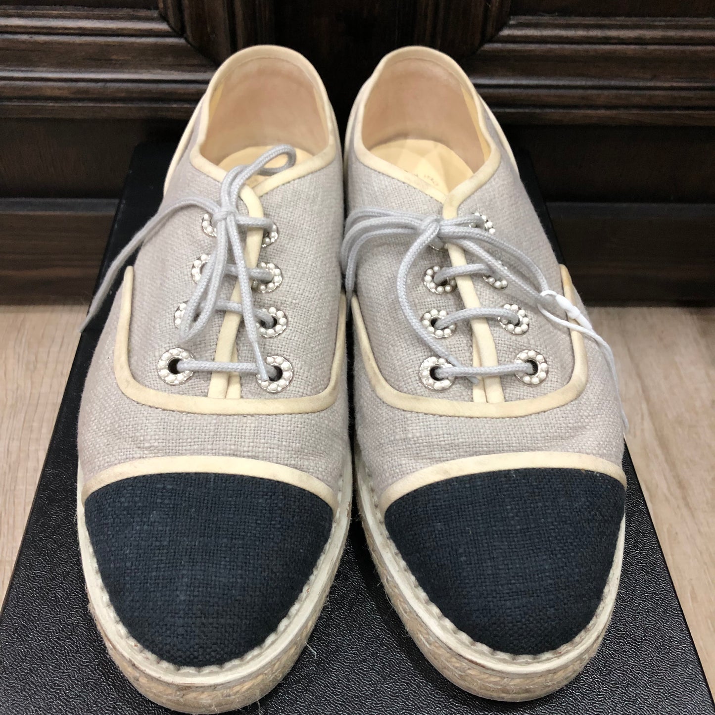 CHANEL Espadrille Shoes Size 38.5