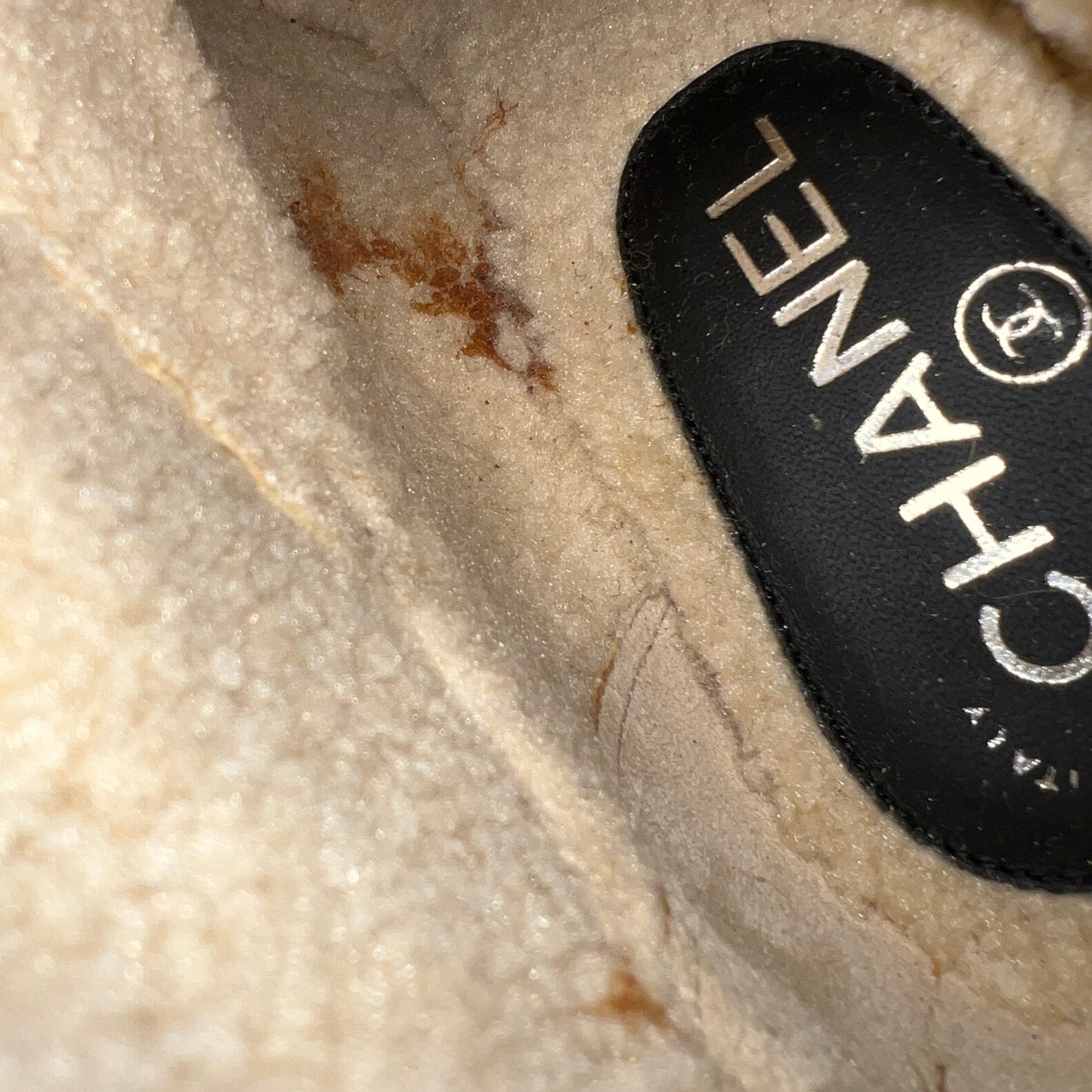 CHANEL Suade Calf Skin CC Ankle Boots Grey Leather Size 38