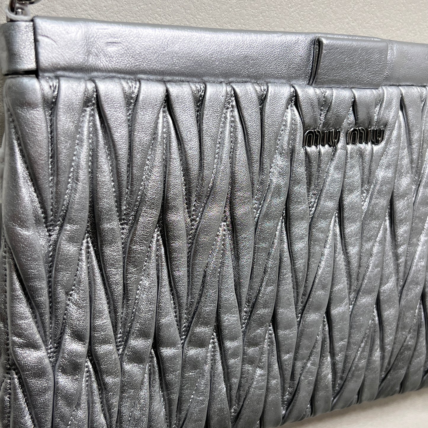 MIU MIU Metallic Leather Crossbody 30cm