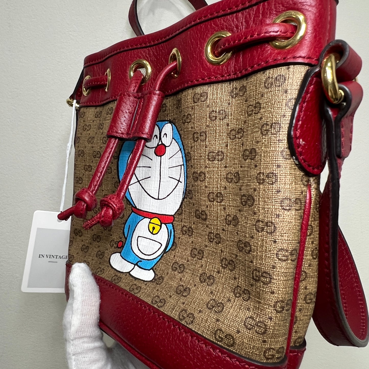 GUCCI X DORAEMON Drawstring Bag