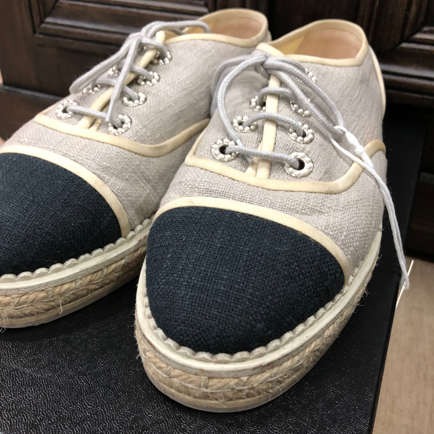 CHANEL Espadrille Shoes Size 38.5