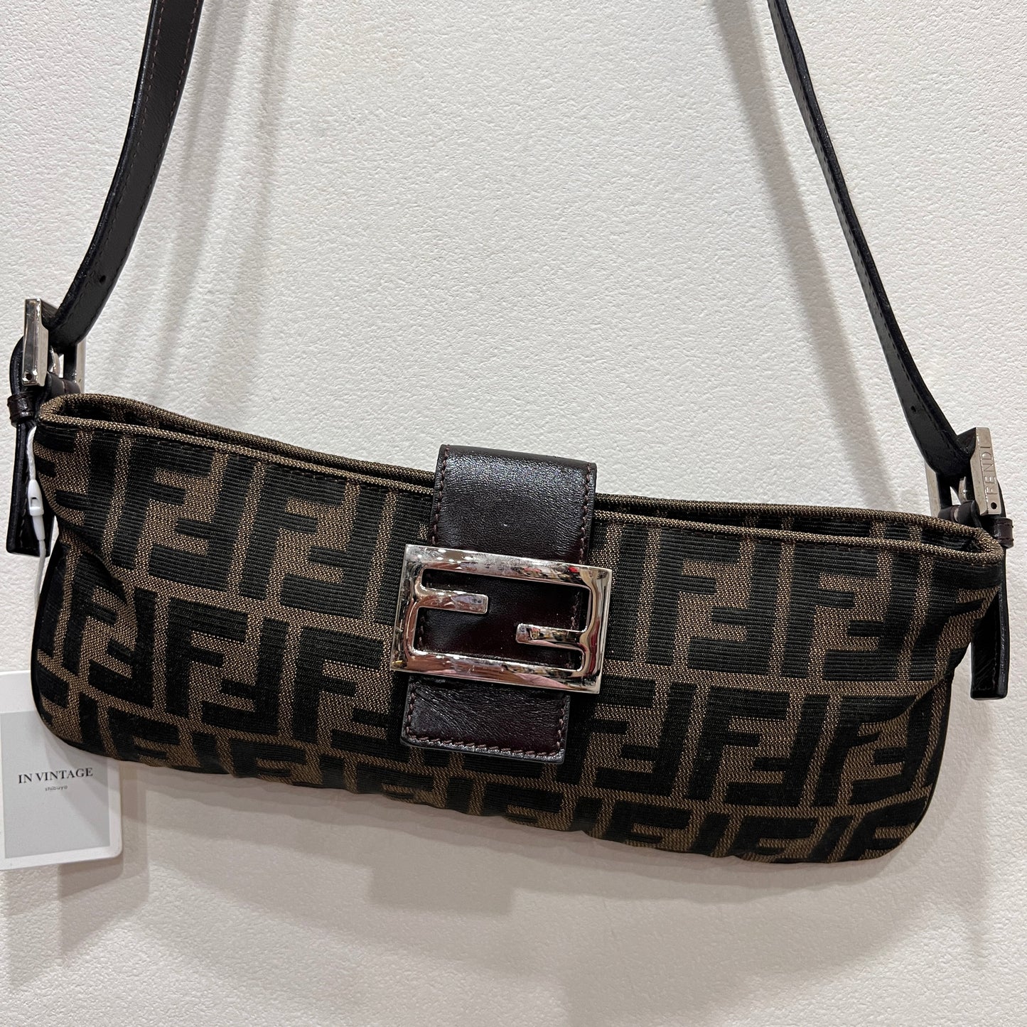 FENDI Baguette Crossbody Zucca Canvas