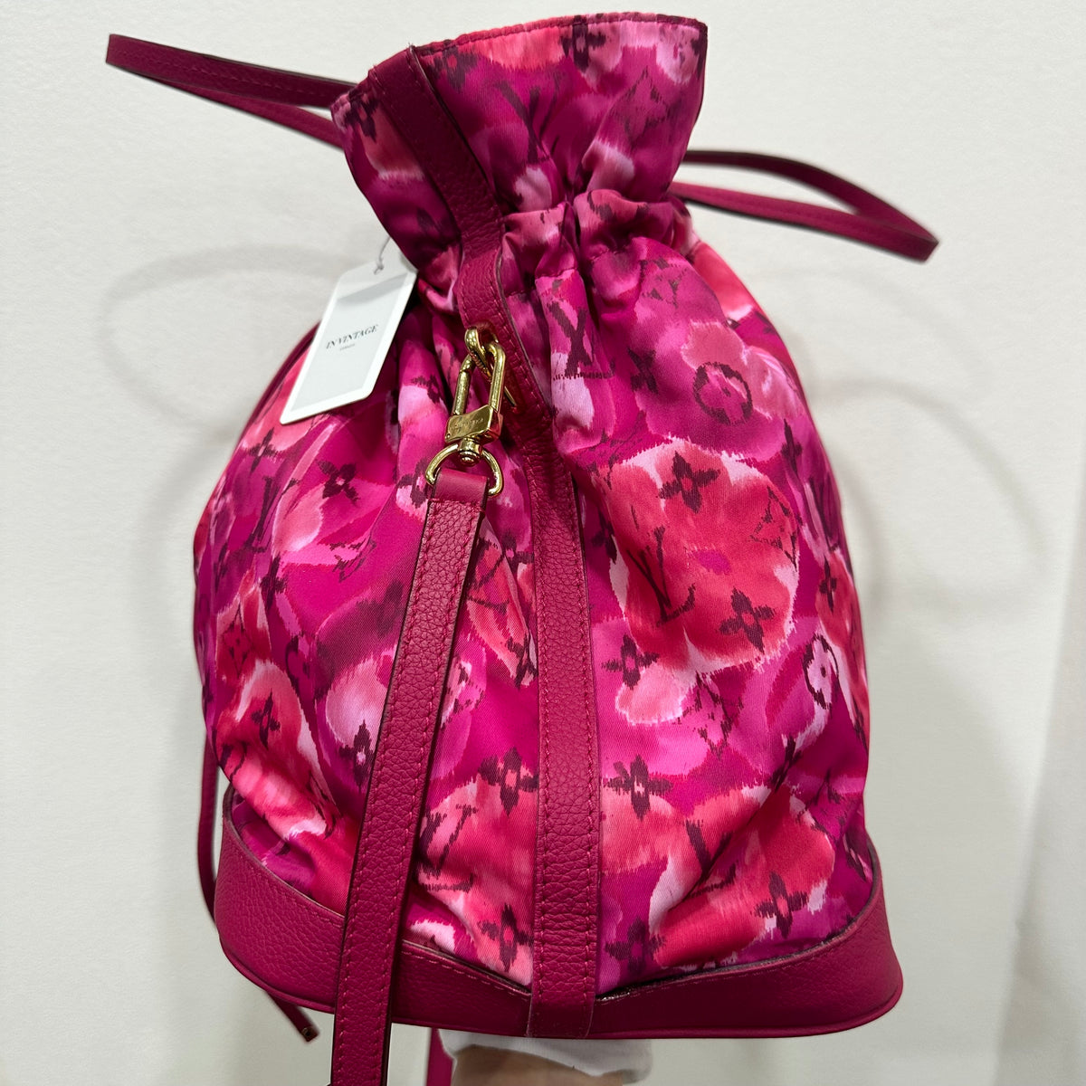 LOUIS VUITTON 2013 Limited Edition Monogram Nylon Ikat Flower Noefull MM Bucket Bag