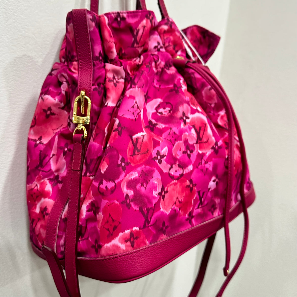 LOUIS VUITTON 2013 Limited Edition Monogram Nylon Ikat Flower Noefull MM Bucket Bag