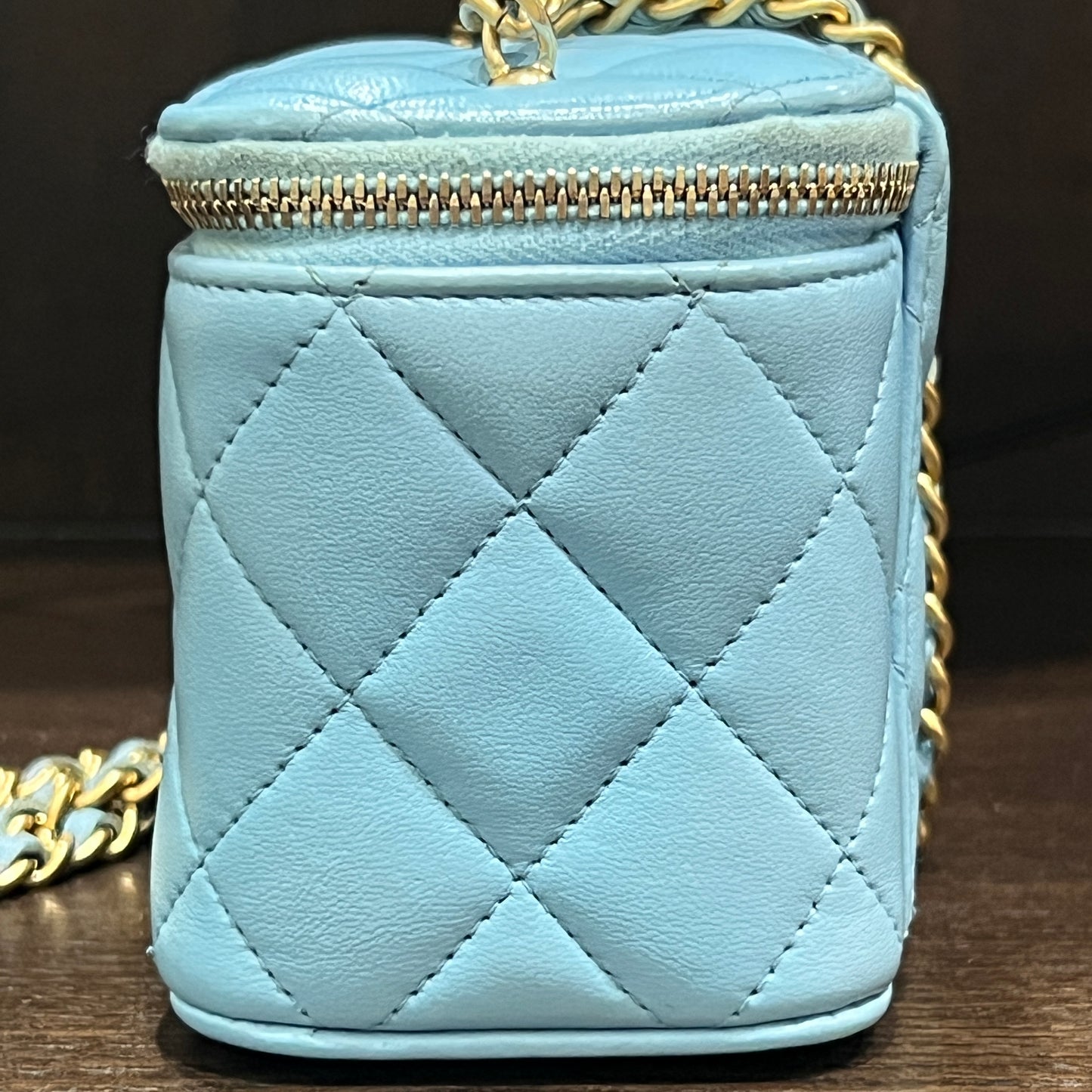 CHANEL Mini Vanity Bag Light Blue