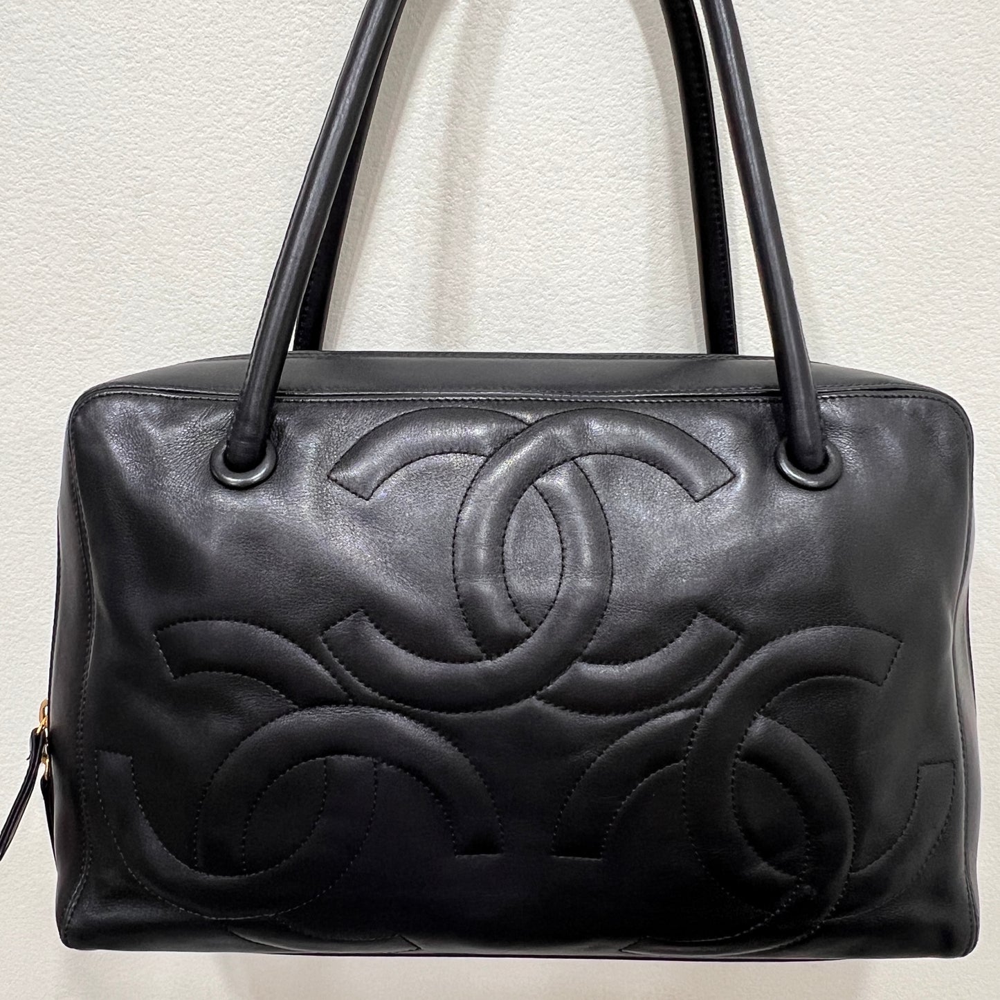 CHANEL Triple CC Bowling Black Handbag