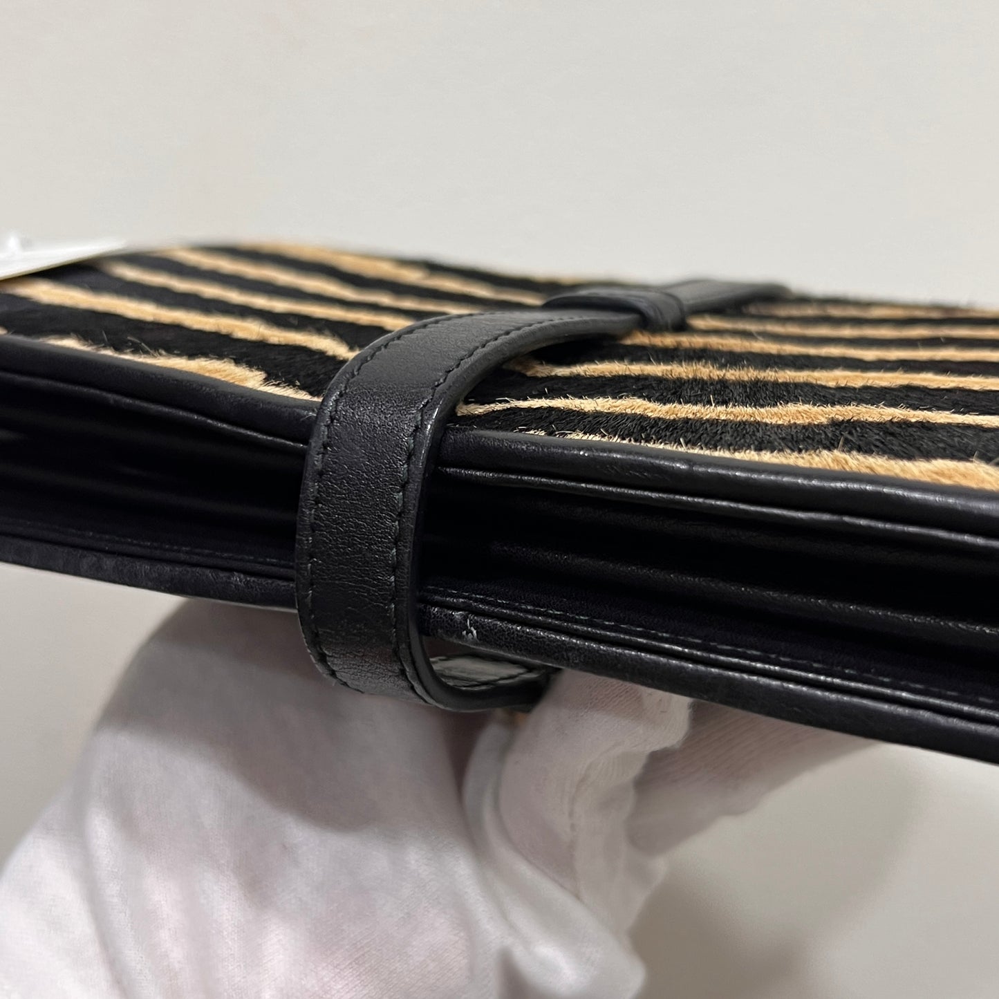 GUCCI Zebra Print Calf Hair Broadway Evening Bag