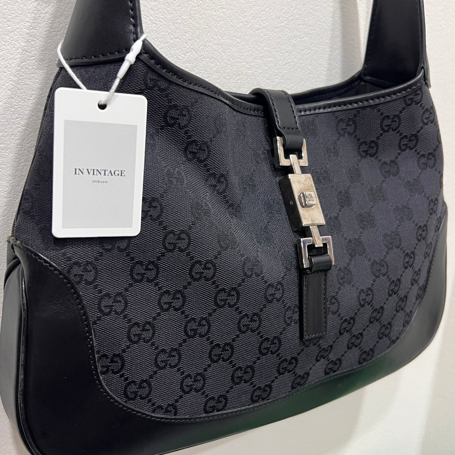 GUCCI Jackie Monogram with Leather Handle