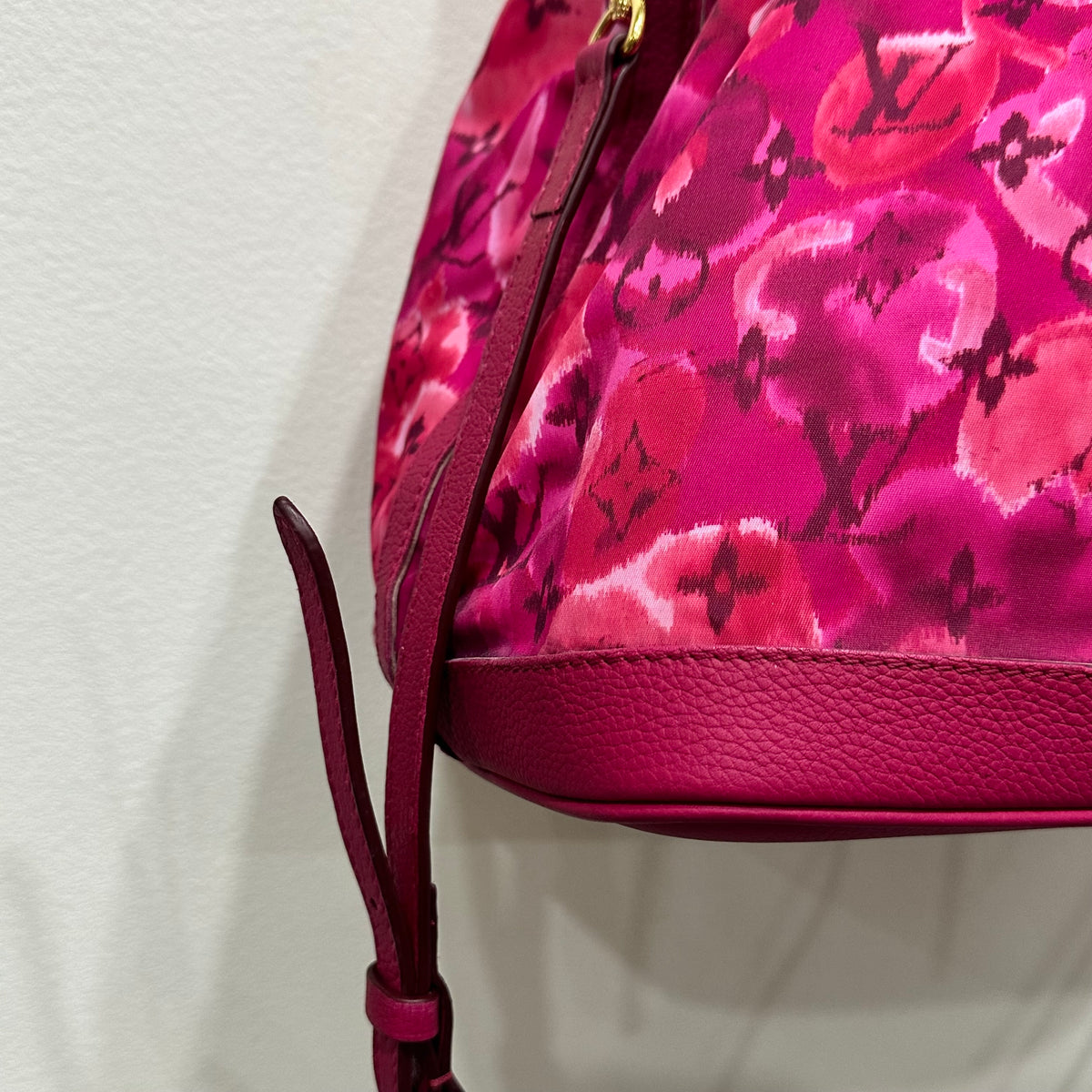 LOUIS VUITTON 2013 Limited Edition Monogram Nylon Ikat Flower Noefull MM Bucket Bag