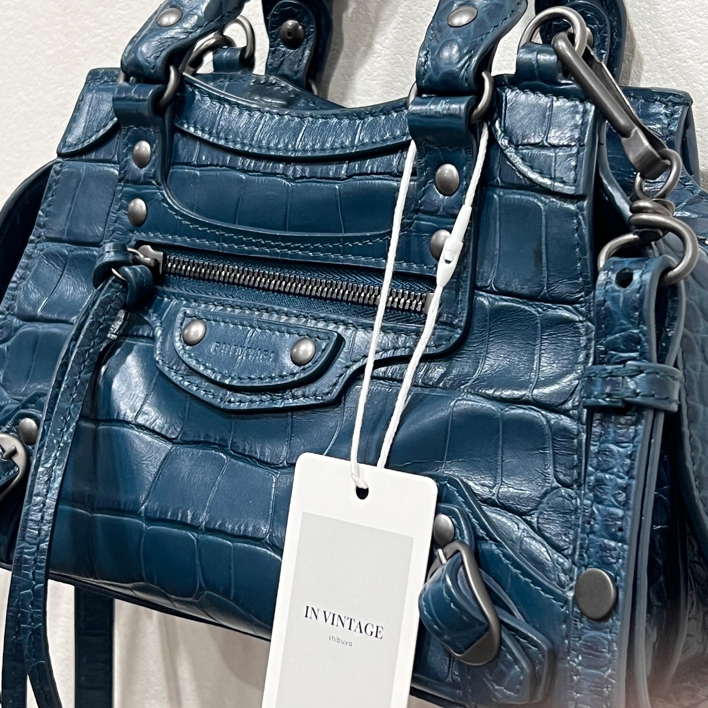 BALENCIAGA Mini City Crocodile