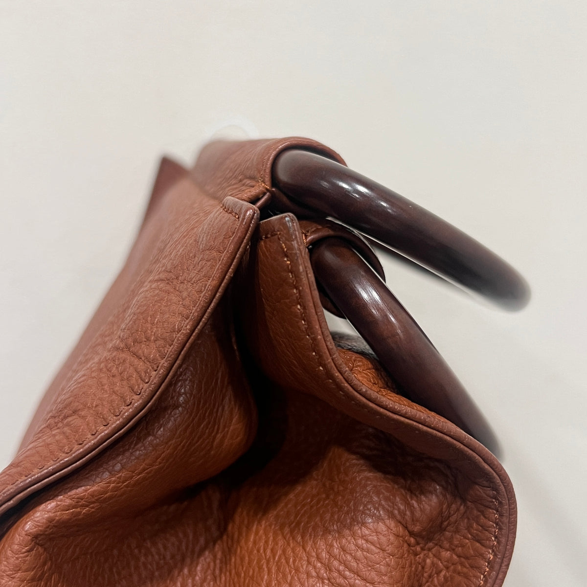 CHANEL Wood Handle Coco Mark Handbag