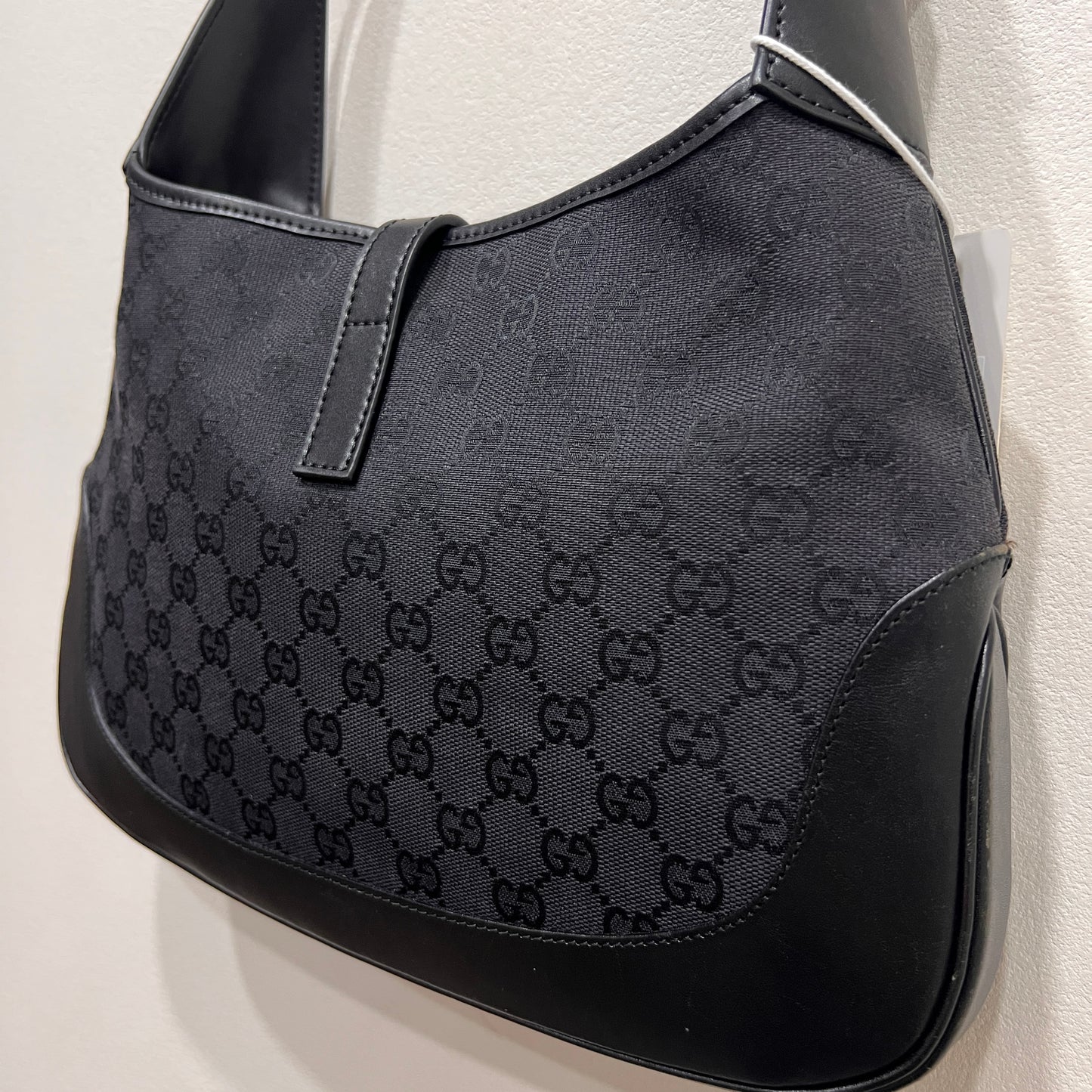 GUCCI Jackie Monogram with Leather Handle
