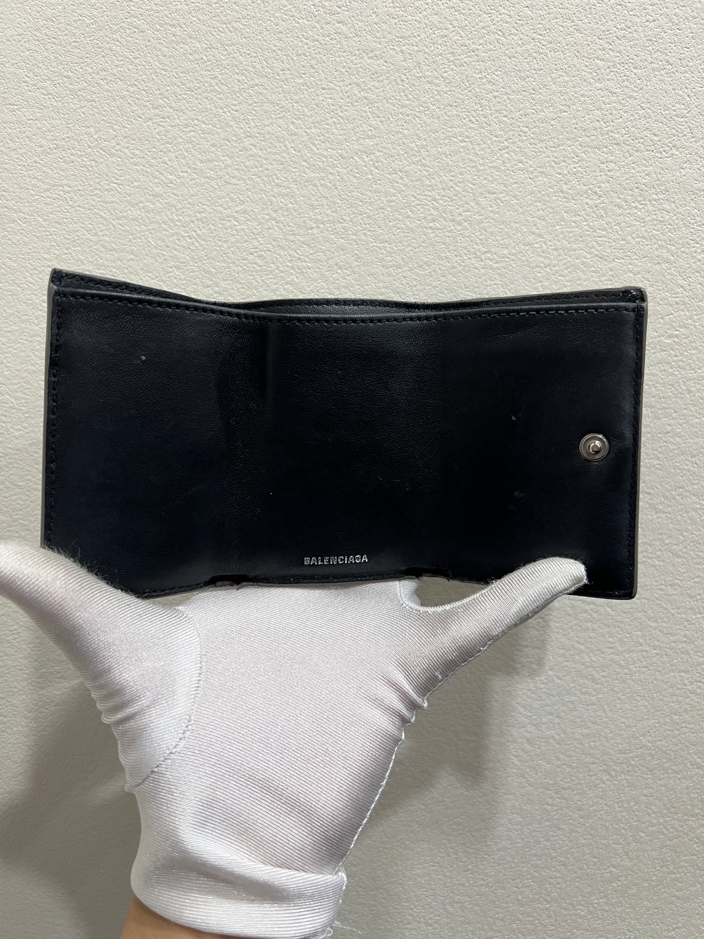 BALENCIAGA Tri-fold Wallet Glitter Finish