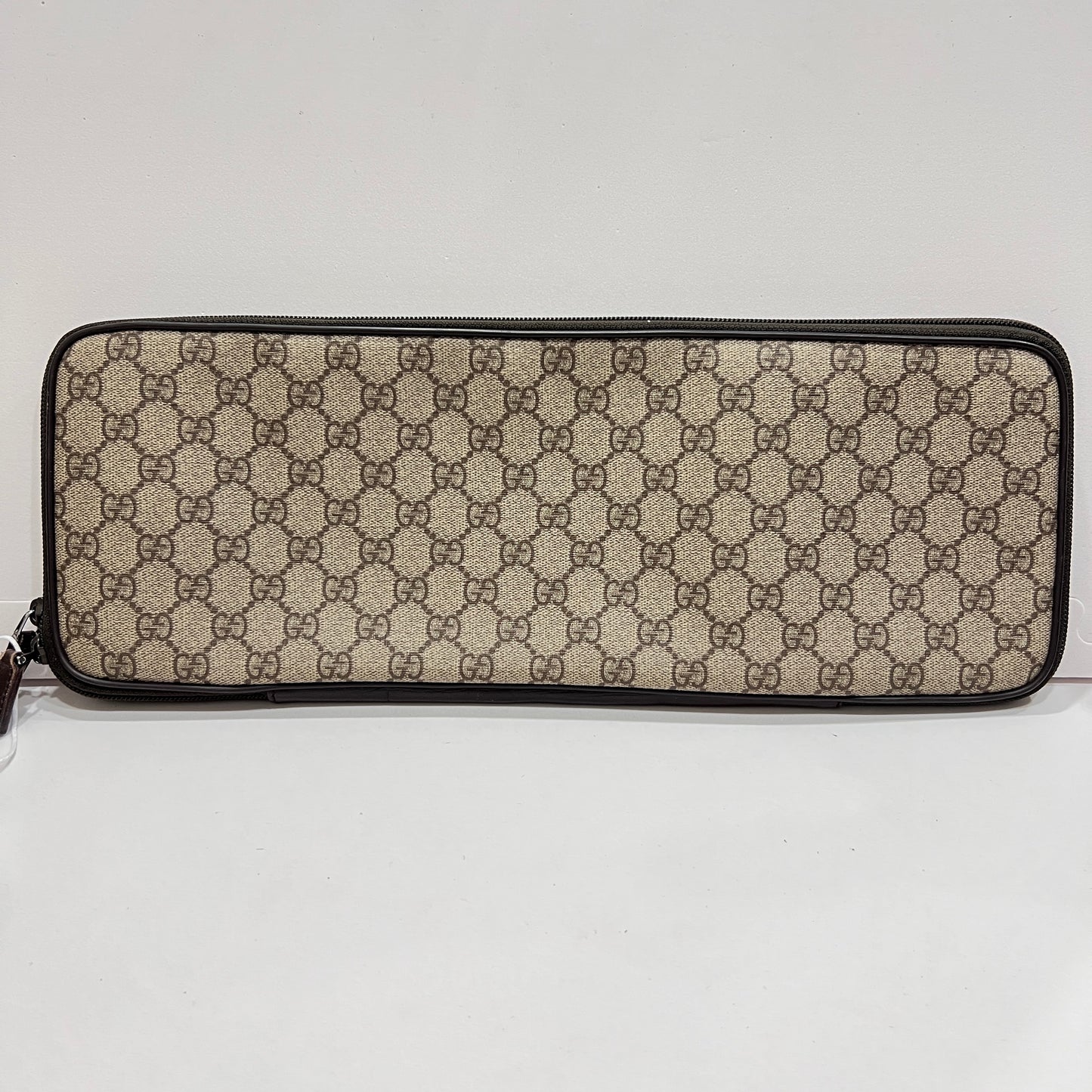 GUCCI Beige GG Supreme Canvas and Leather Travel Tie Case