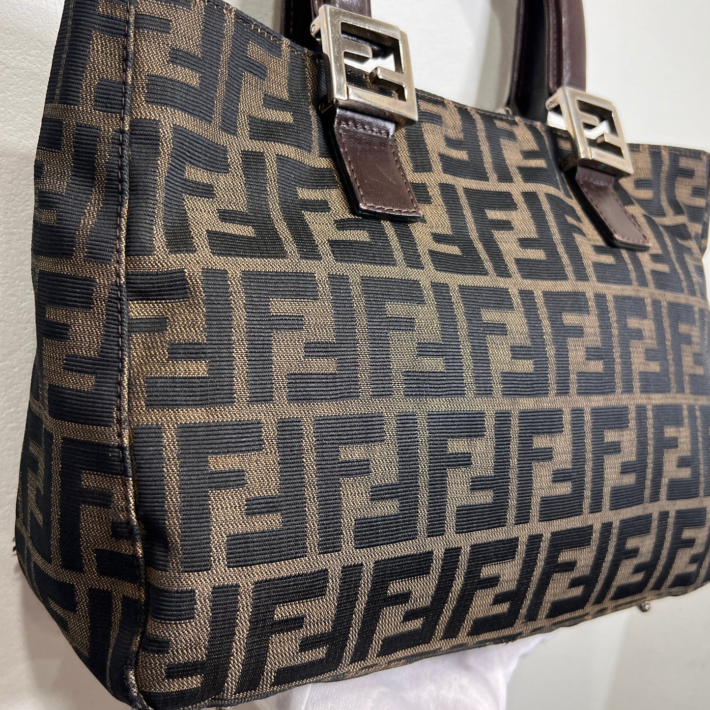 FENDI Zucca Canvas Handbag