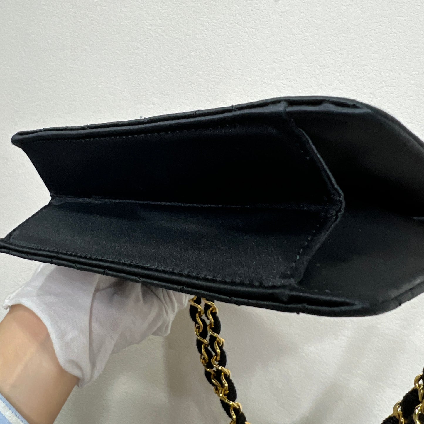 CHANEL Silk Shoulder Chain Bag