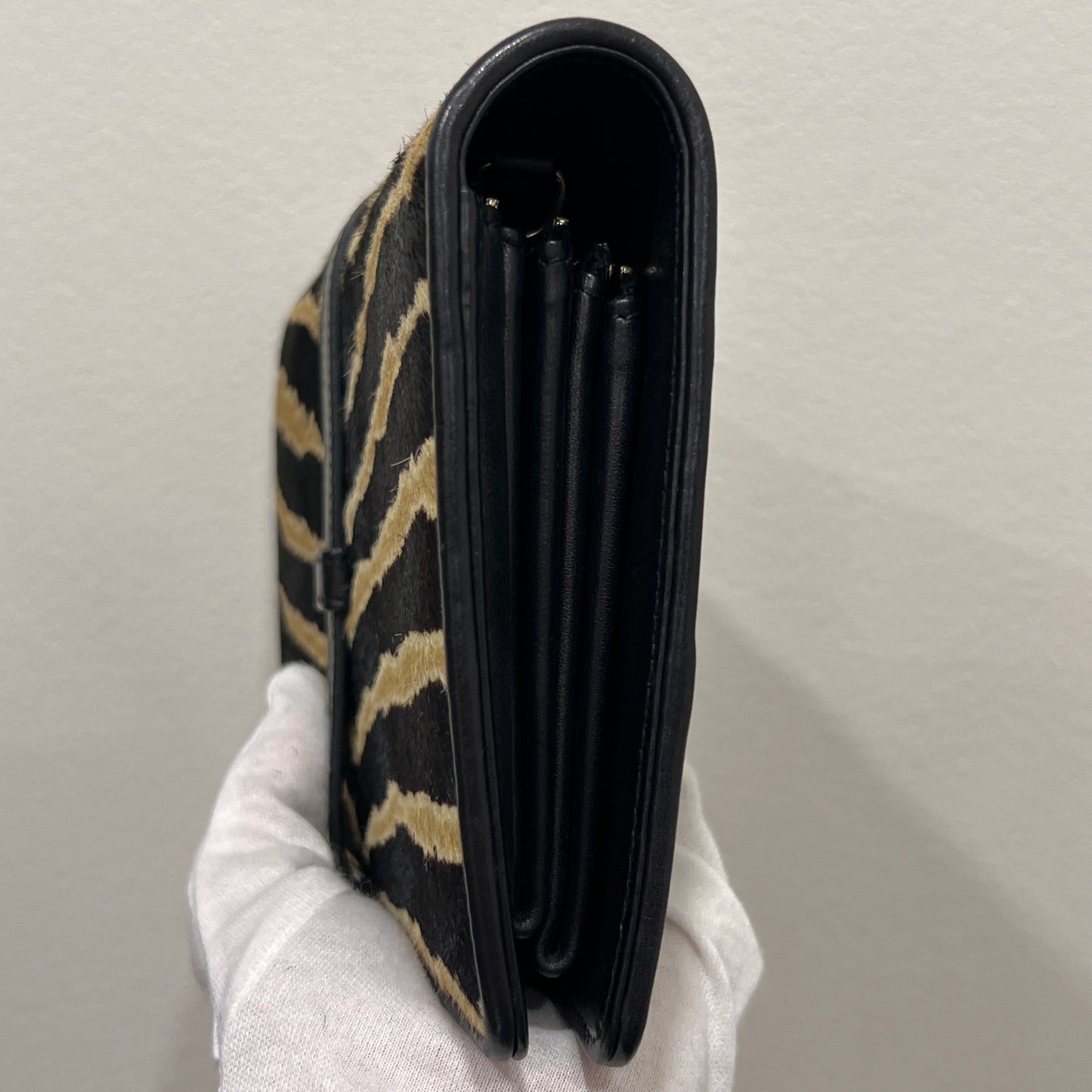 GUCCI Zebra Print Calf Hair Broadway Evening Bag