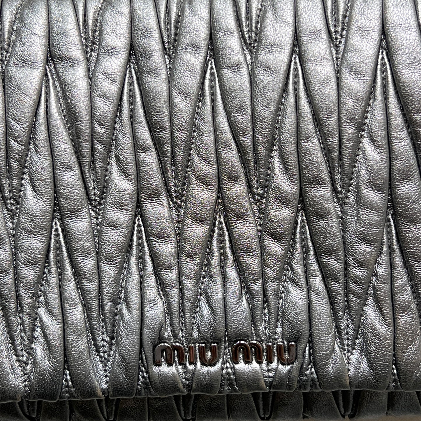 MIU MIU Metallic Leather Crossbody 30cm