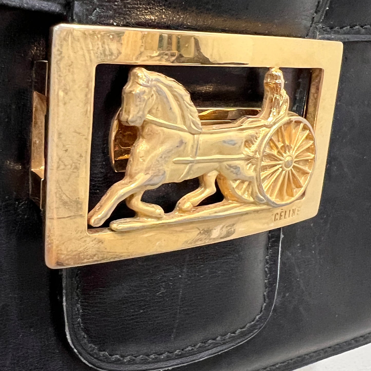 CELINE Vintage Horse Carriage Shoulder Bag