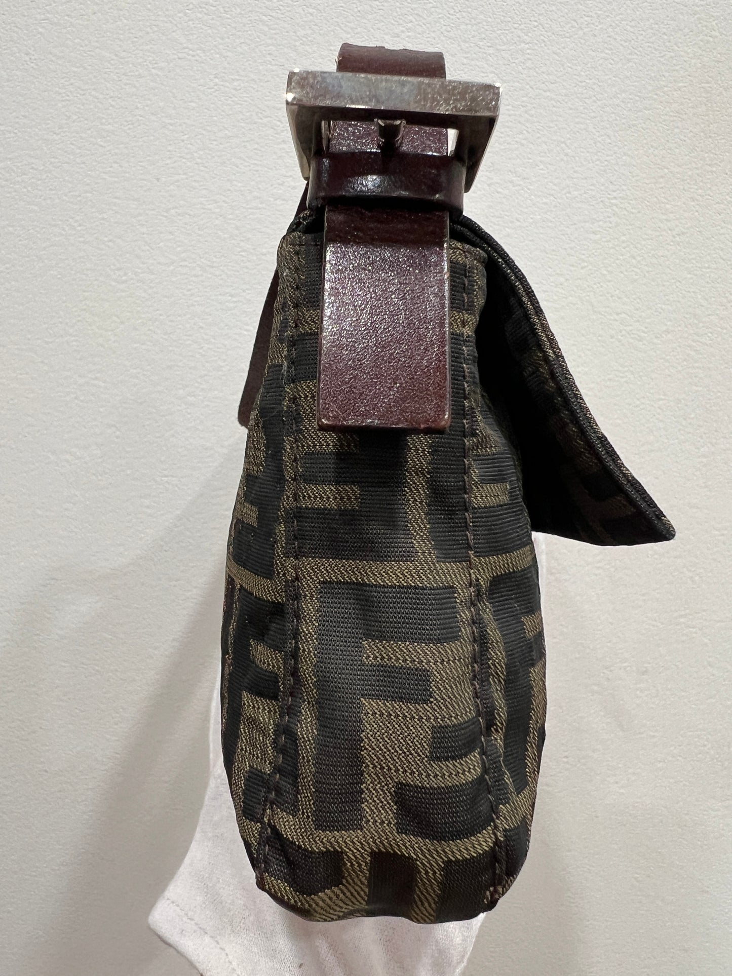 FENDI Baguette with Pink Logo Hardware