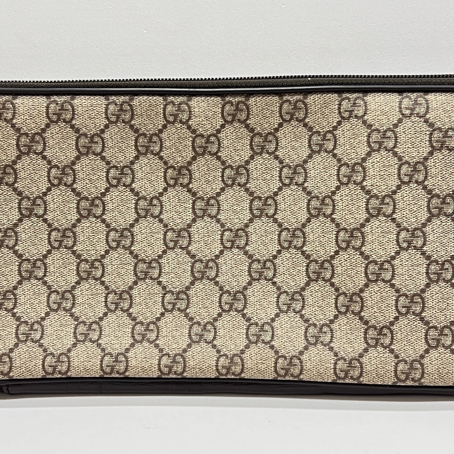 GUCCI Beige GG Supreme Canvas and Leather Travel Tie Case