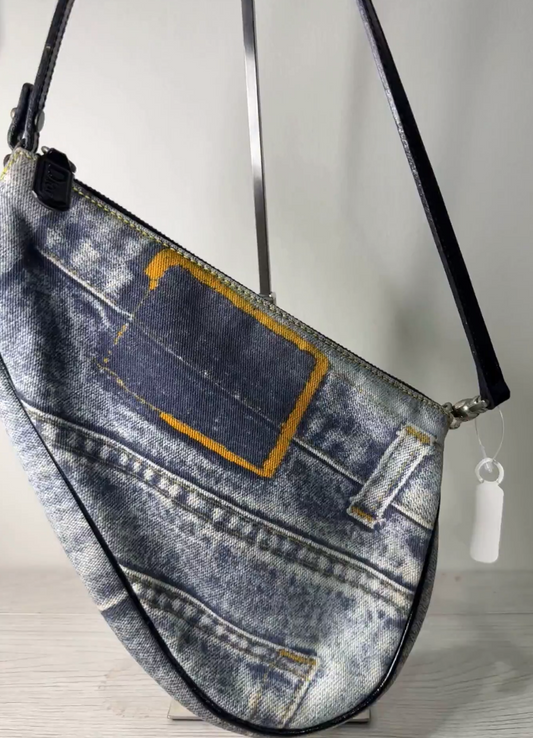 Christian Dior denim Saddle　bag