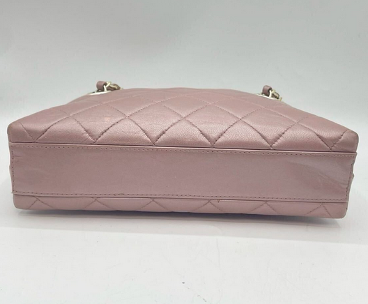 CHANEL pink lambskin shoulder bag