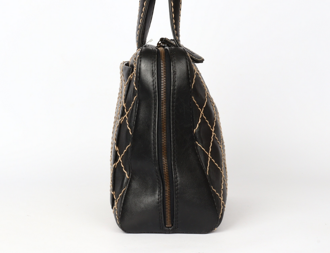 CHANEL wild stitch hand bag with pouch