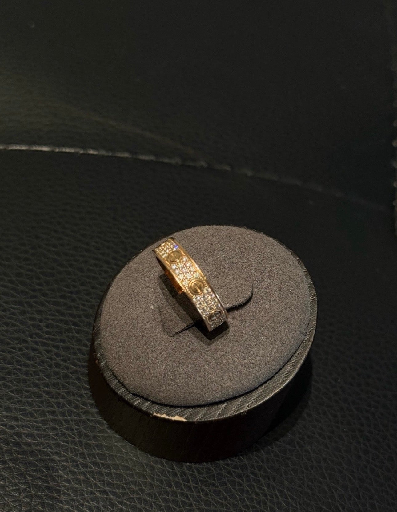 Cartier Love ring pink gold diamond paved