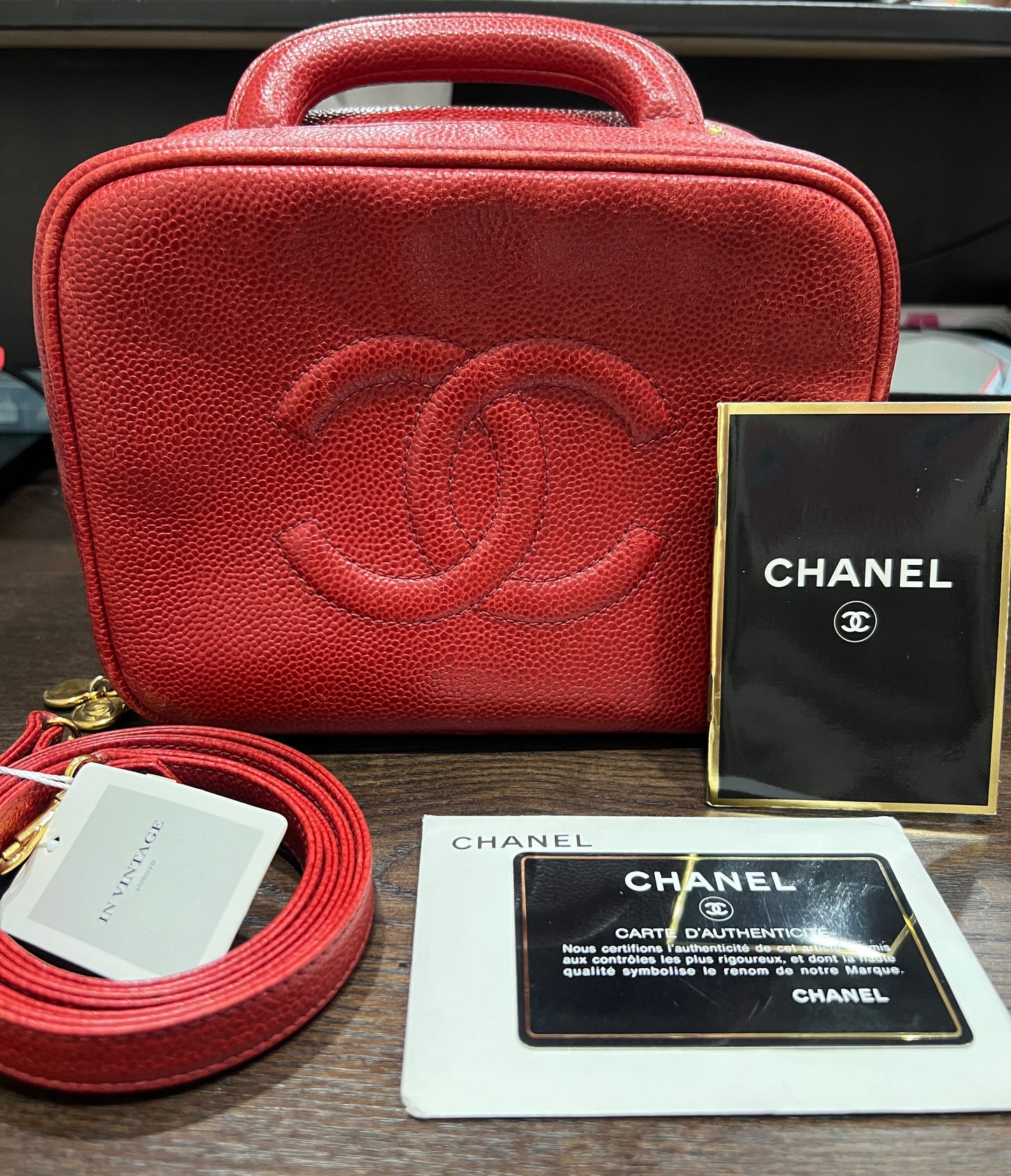 CHANEL RED Vanity Bag
