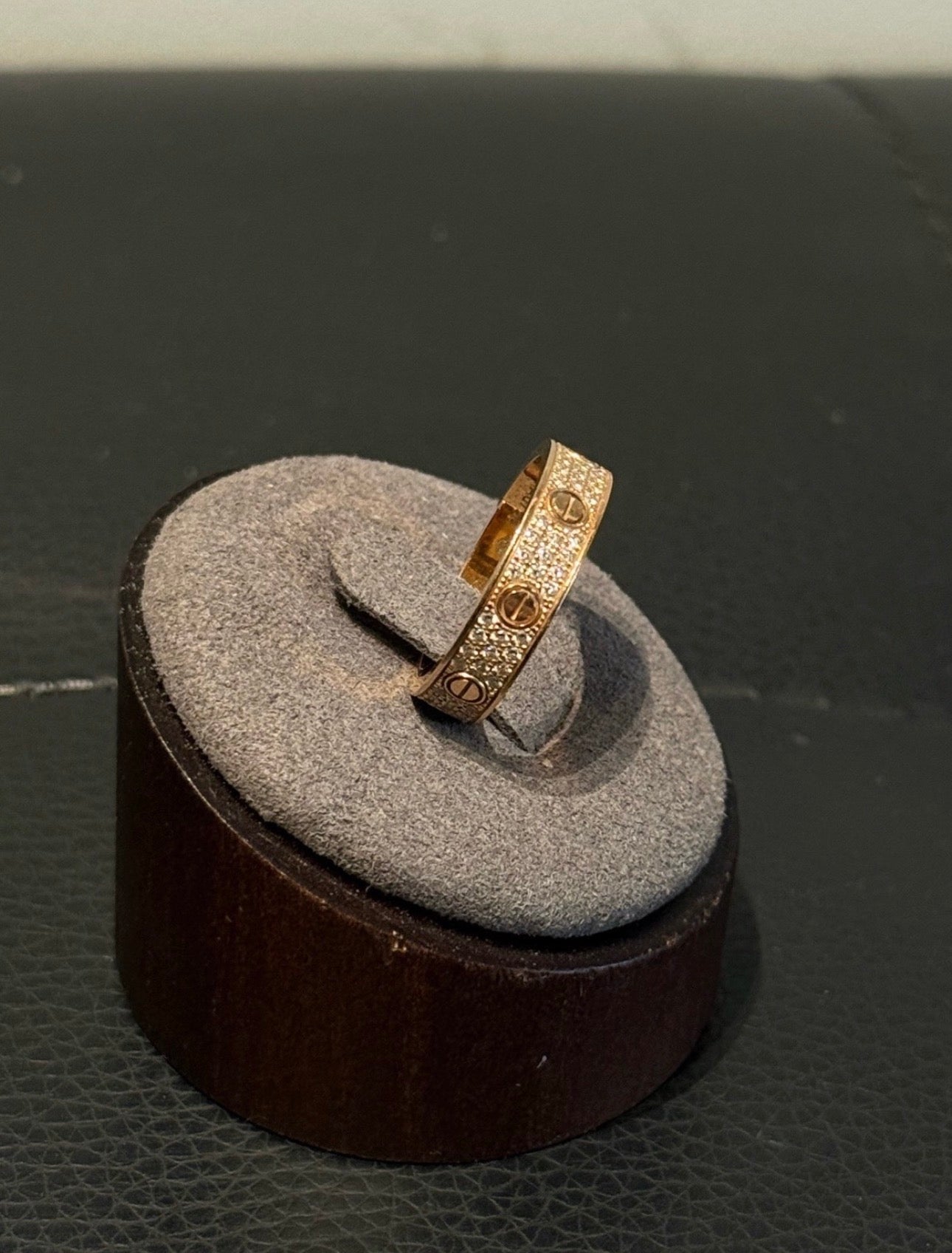 Cartier Love ring pink gold diamond paved