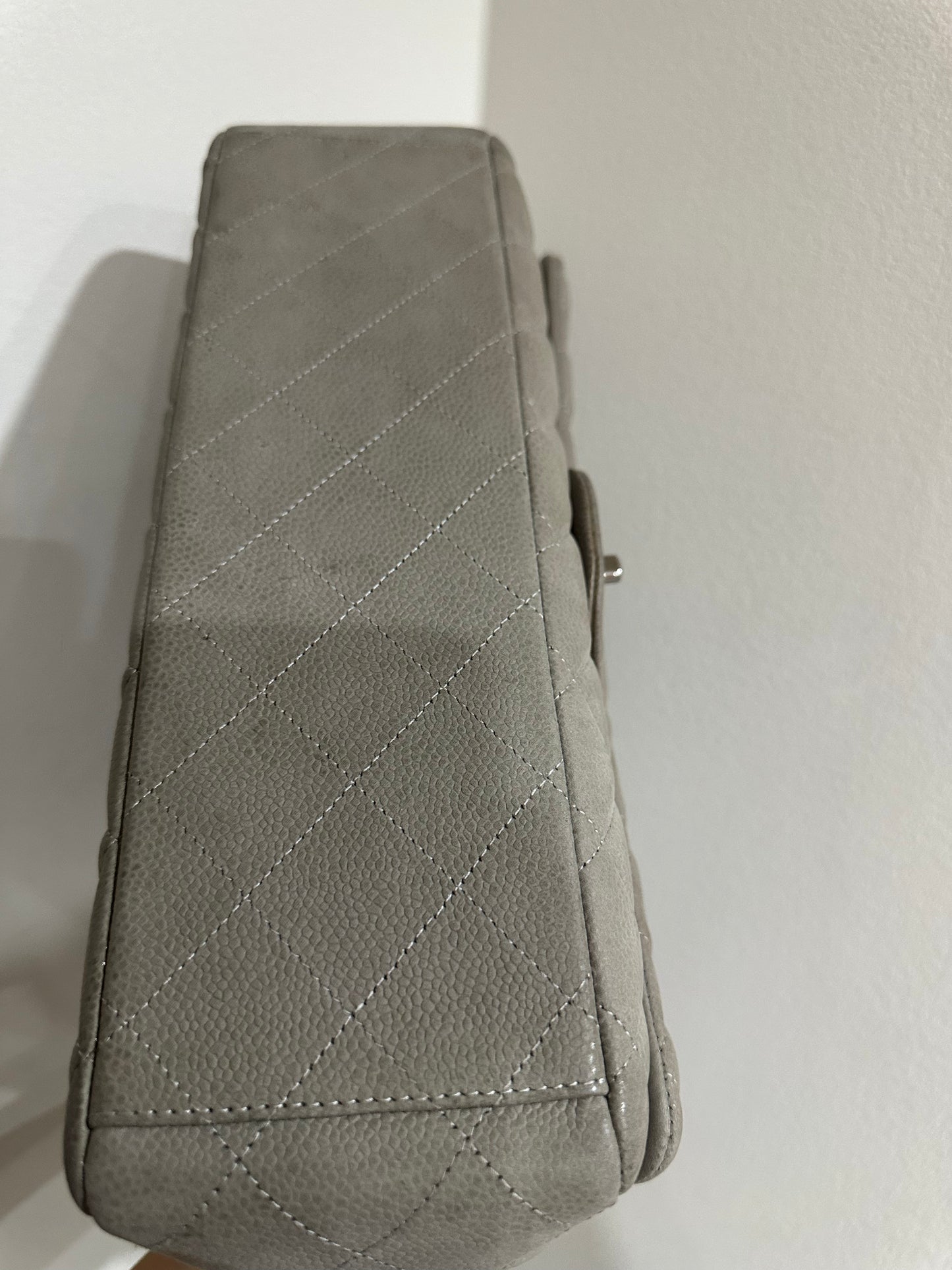 Chanel double flap maxi caviar grey