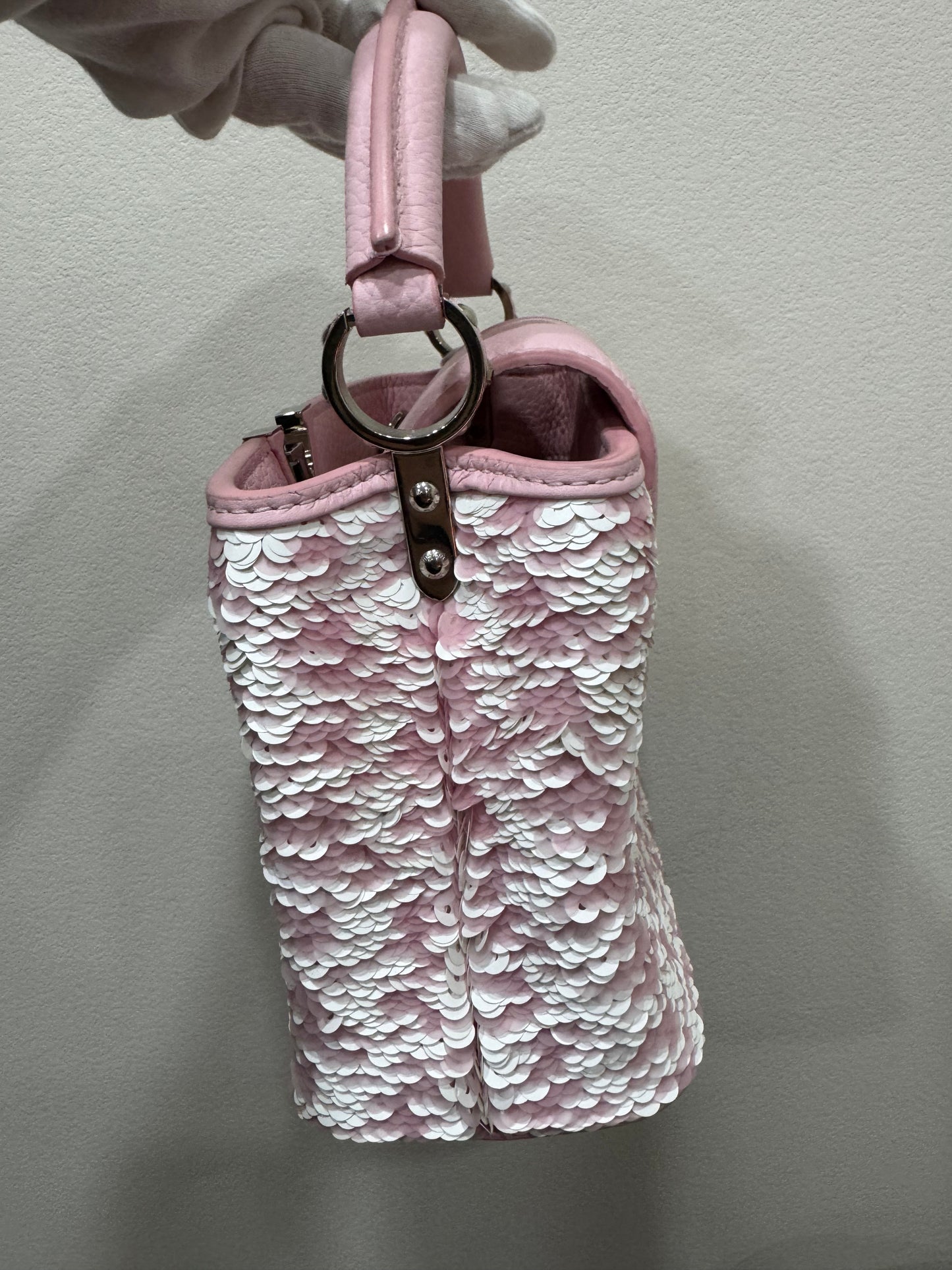 Louis Vuitton Capucines Handbag Sequins Mini Pink