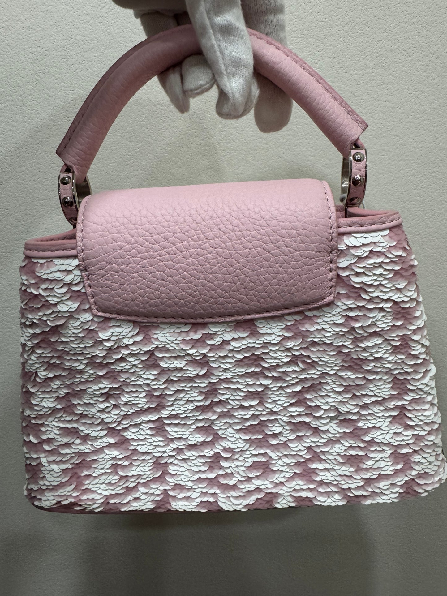 Louis Vuitton Capucines Handbag Sequins Mini Pink