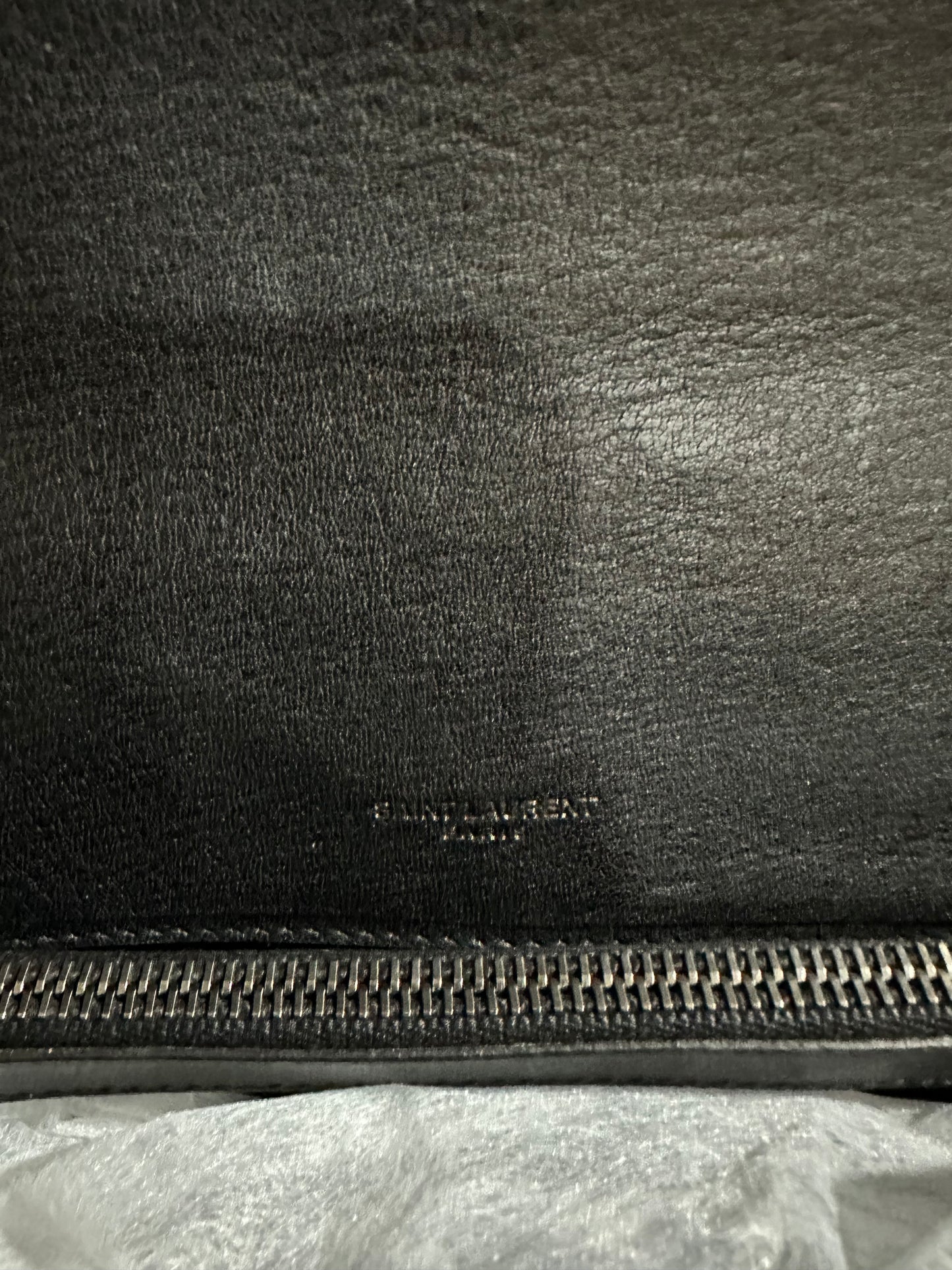 YSL COLLEGE BERBER CLOTH BLACK WHITE CHEVRON SHOULDER BAG (6732985)