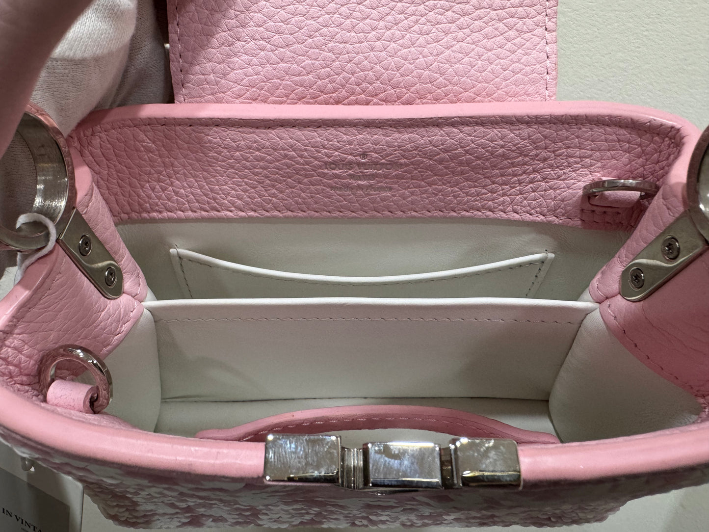 Louis Vuitton Capucines Handbag Sequins Mini Pink