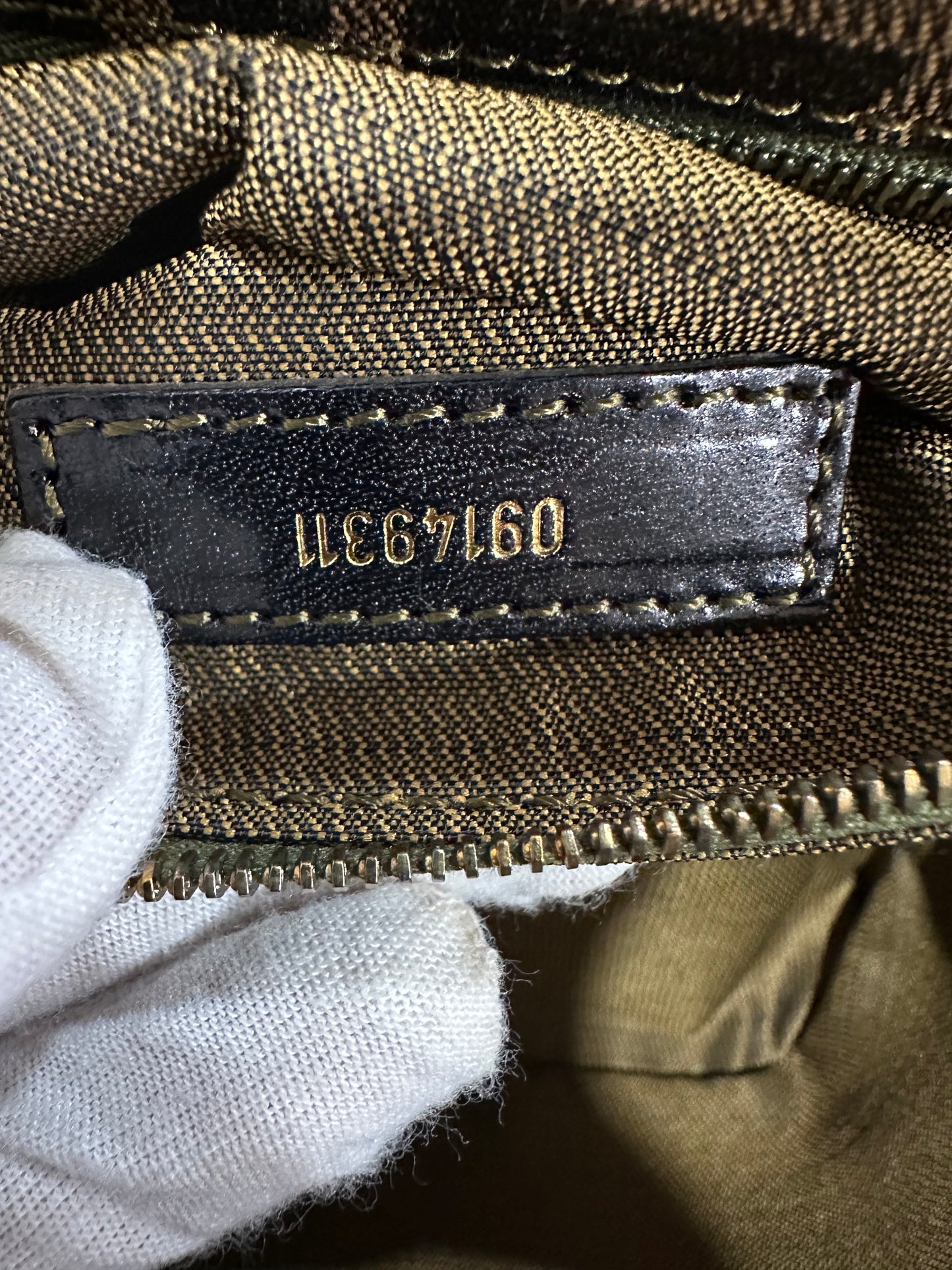 Fendi Zucca pattern canvas and leather vanity shoulder bag