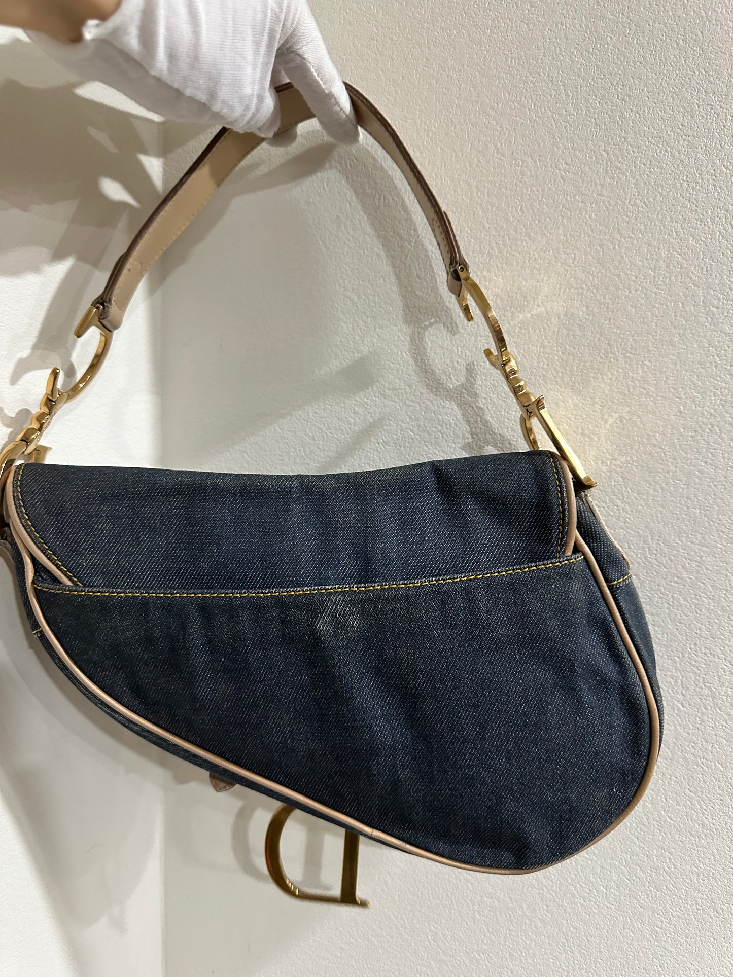 Dior Saddle Medium Leather Denim Blue