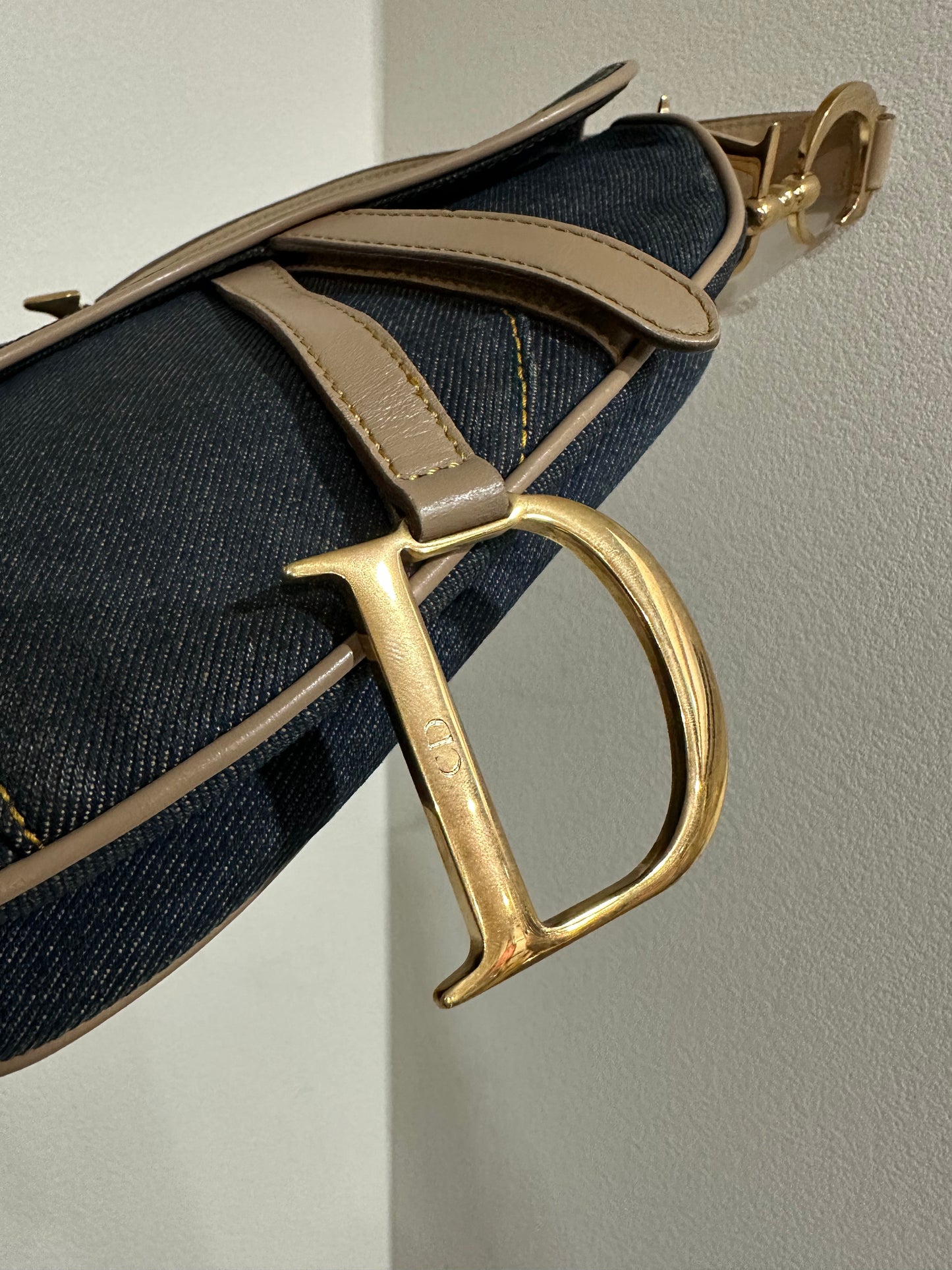 Dior Saddle Medium Leather Denim Blue