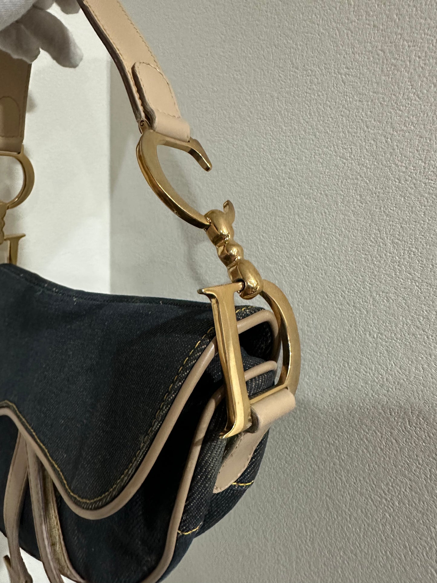 Dior Saddle Medium Leather Denim Blue
