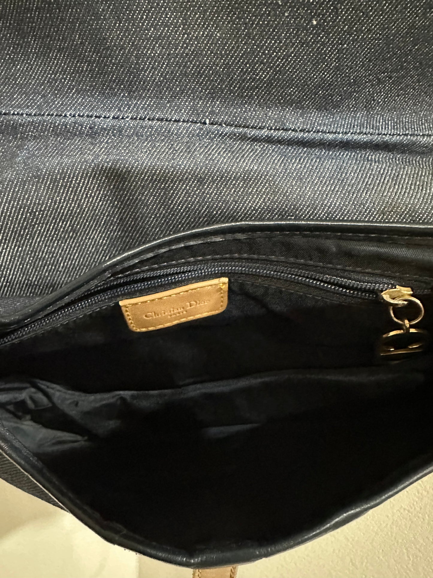 Dior Saddle Medium Leather Denim Blue