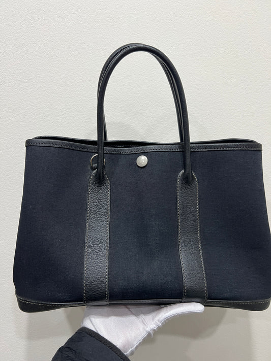 HERMES Garden Party MM Navy Blue