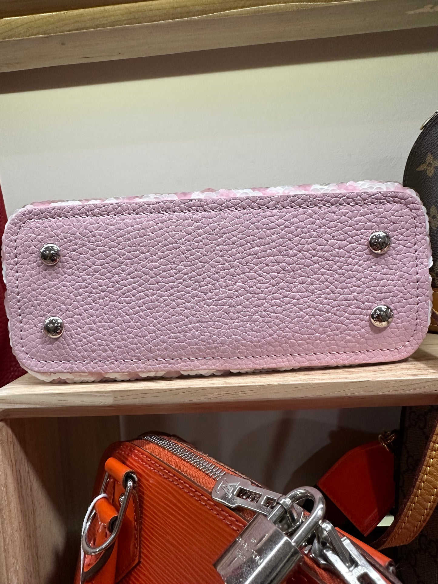 Louis Vuitton Capucines Handbag Sequins Mini Pink