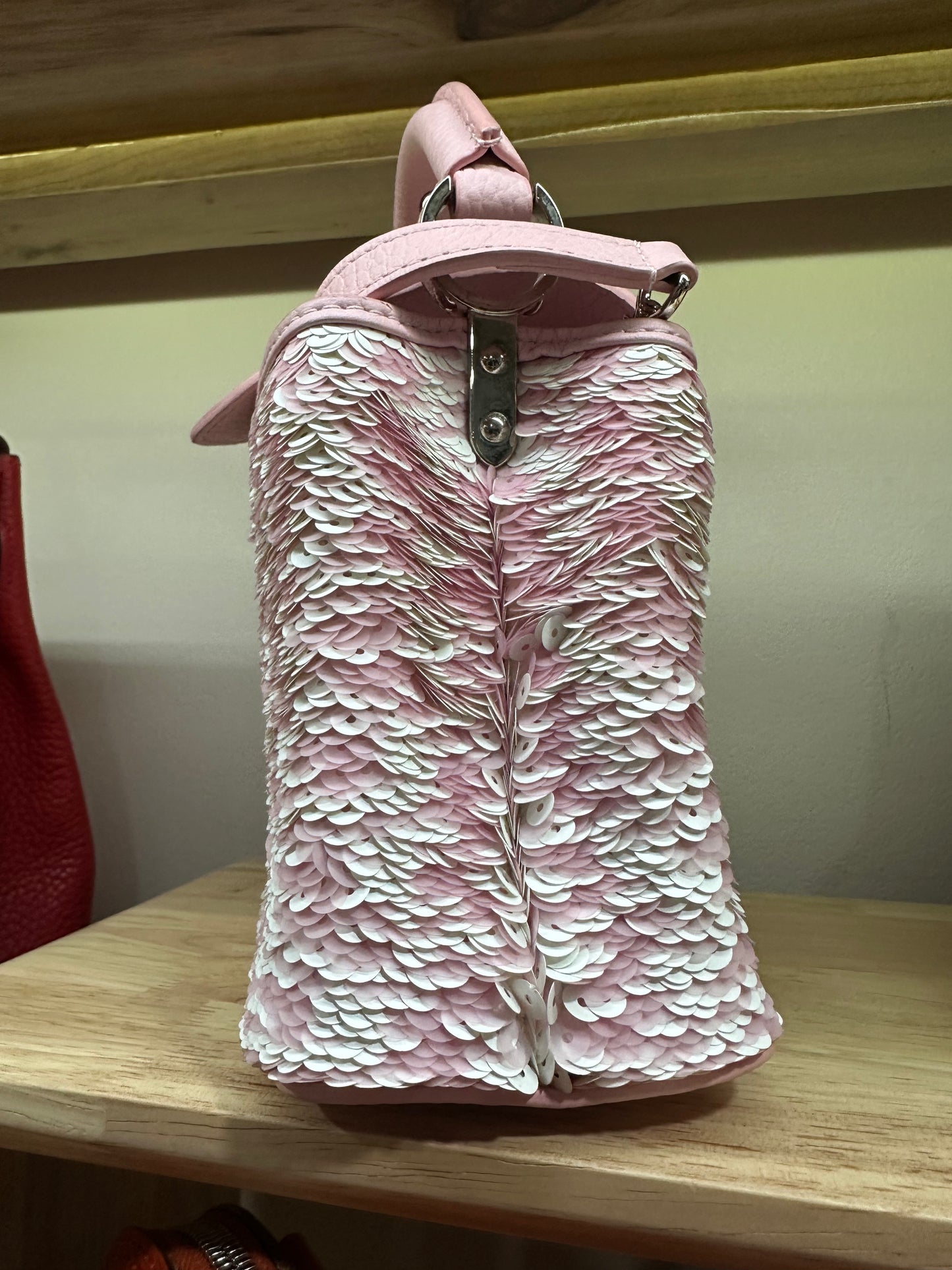 Louis Vuitton Capucines Handbag Sequins Mini Pink